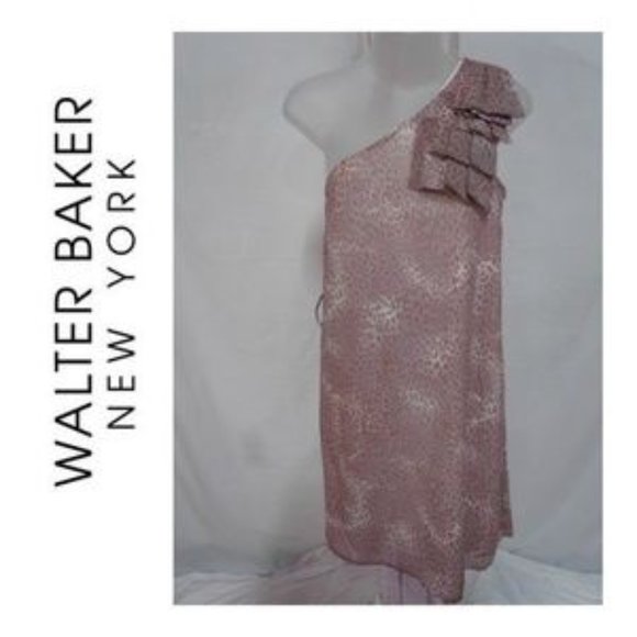 Walter Baker One Shoulder Print Dress - SZ SM - Picture 1 of 10